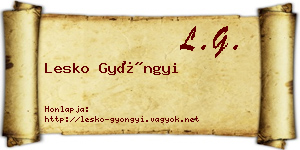 Lesko Gyöngyi névjegykártya
