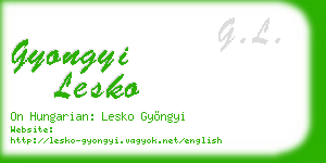 gyongyi lesko business card